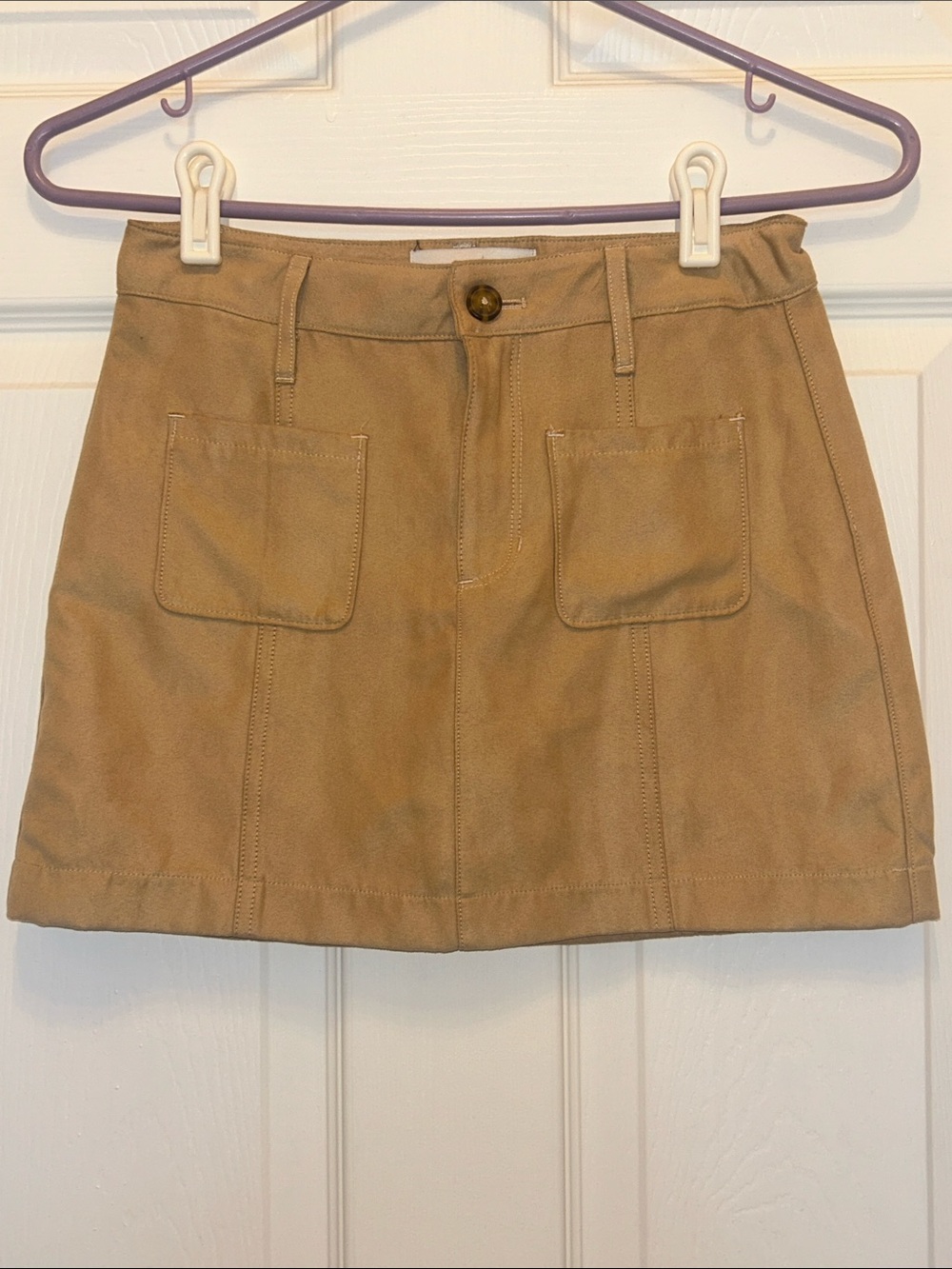 abercrombie kids Tan Suede Skort